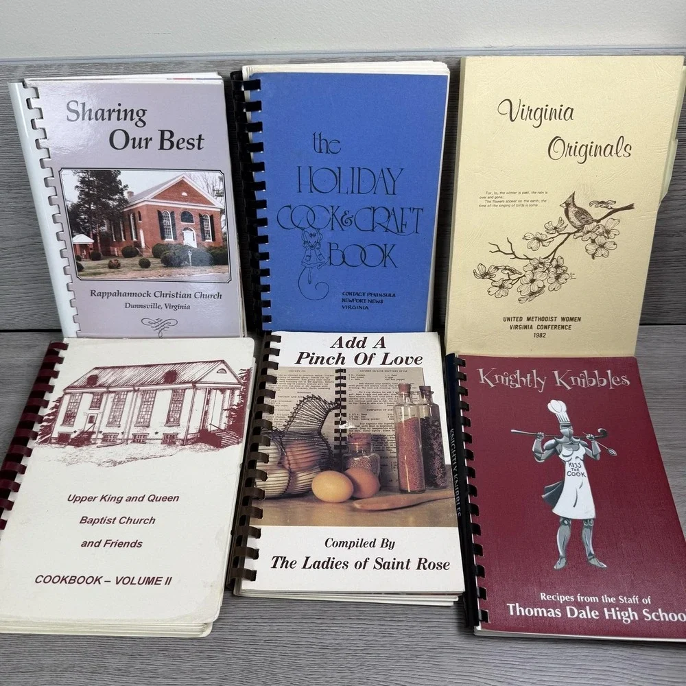 Vintage Virginia Community Cookbooks Lot 6 Sharing Our Best Knightly Knibbles